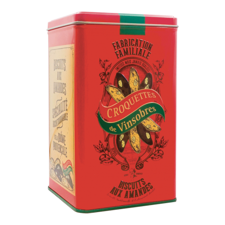 Boîte collector Croquettes de Vinsobres rouge - biscuits originaux et gourmands