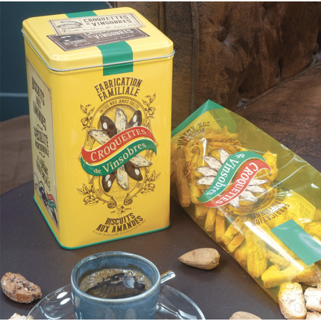 Collector's box Croquettes de Vinsobres yellow - typical Provencal biscuit