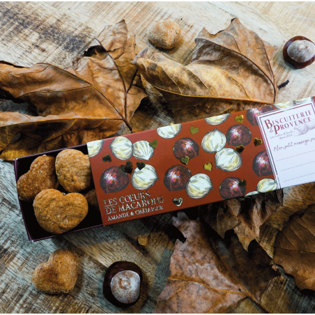 Almond and Chestnut Macaroon Hearts - soft biscuits combining almonds and sweet chestnuts