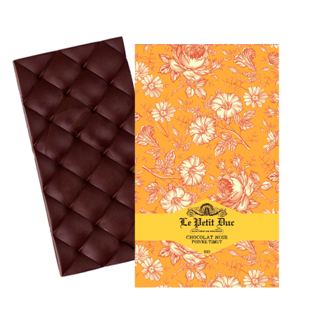 Tablette de chocolat noir poivre Timut - Chocolat Le Petit Duc