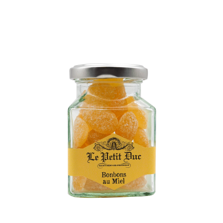 Bonbons au miel - Bonbons Le Petit Duc conditionnés dans des pots en verre