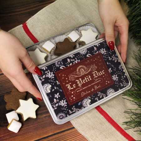 Boîte métal Etoiles de Noël - cadeau gourmand idéal