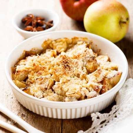 Almond biscuit powder - Apple crumble with Biscuiterie de Provence baking powder