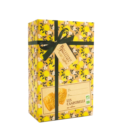 Organic Canistrelli with lemon - Gift box, perfect to offer !