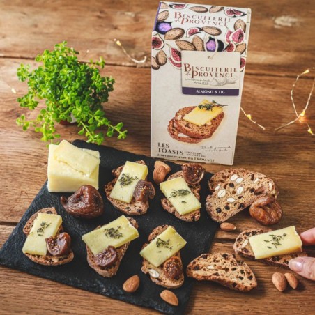 Toasts à Fromage Amande et Figue - recette gourmande riche en fruits avec 30 % de figues et 10 % d’amandes