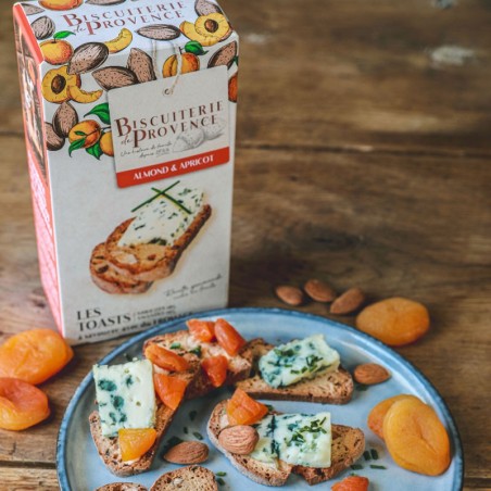 Toasts à Fromage Amande et Abricot - Biscuits pour fromage Amande et abricot