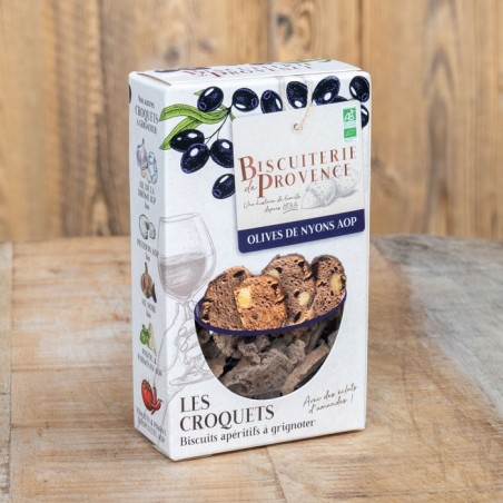 Croquets Olives de Nyons avec des amandes entières et 26% d’olives de Nyons AOP