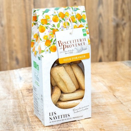 Organic orange blossom Navettes -  shortbread texture