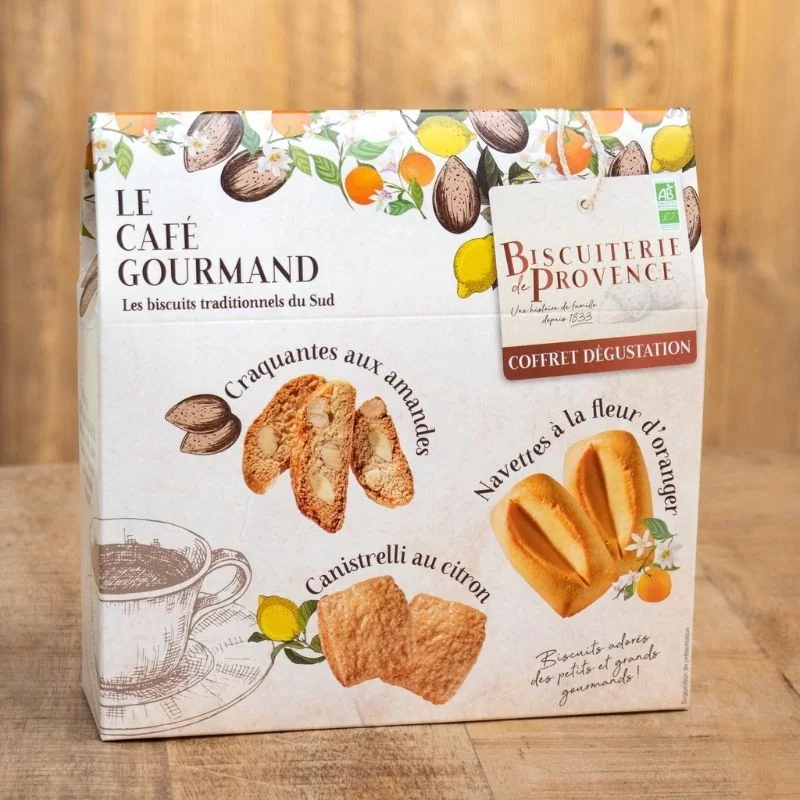 Assortiment de biscuits traditionnels bio Café gourmand biscuits provençaux bio Pack café gourmand provençal bio