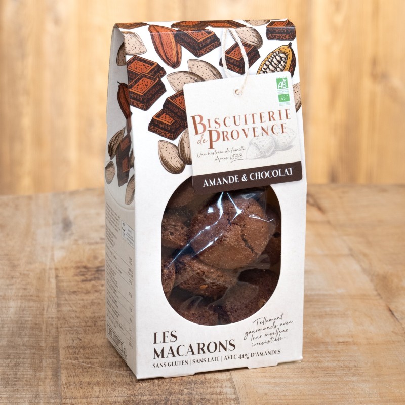 Macarons bio amande et chocolat Macarons bio chocolat sans gluten sans lait Macarons bio chocolat Biscuiterie de Provence Macarons bio amande et chocolat Macarons bio chocolat sans gluten sans lait Macarons bio chocolat Biscuiterie de Provence