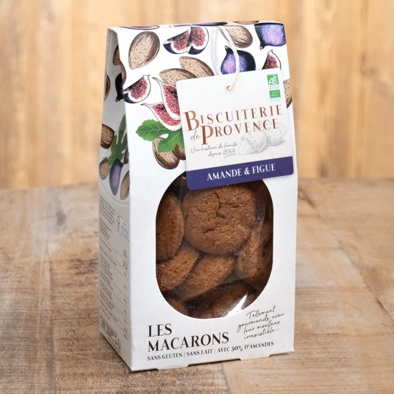 Macarons Bio amande et figue : Des douceurs sans gluten et sans lait.