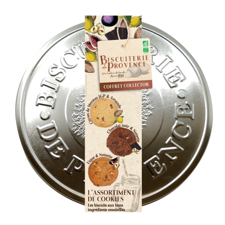 Tin Box Organic Cookie Assortment - three organic cookie recipes