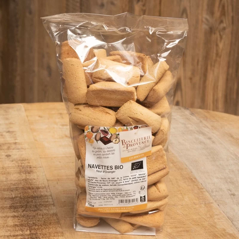 Organic orange blossom Navettes in bulk - Provençal biscuit in family size