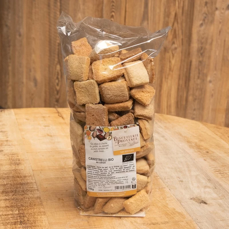 Organic lemon Canistrelli in bulk - organic biscuit with lemon