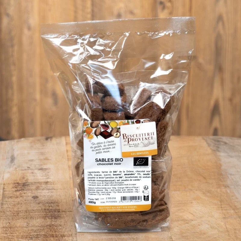Sablés bio chocolat noir en vrac - Biscuiterie de Provence