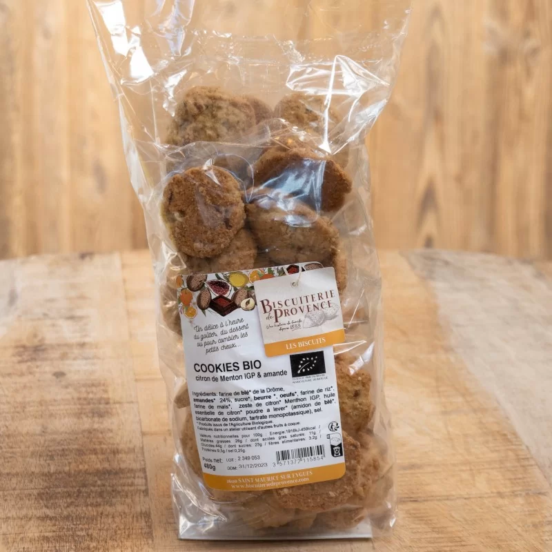 Organic Lemon and Almond Cookies in bulk - collaboration with the Maison Gannac - Maison du Citron de Menton