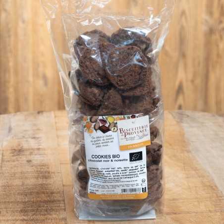Organic Dark Chocolate and Hazelnut Cookies in bulk - Cookies 100% organic, 100% greedy and in family packaging