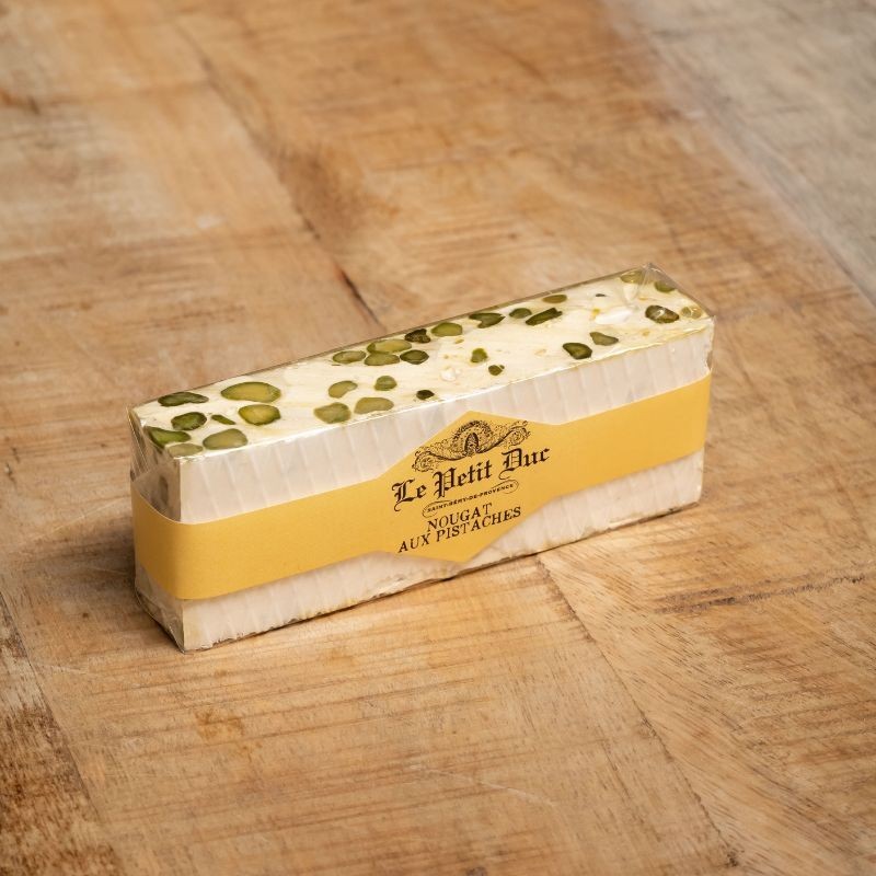 Barre de Nougat aux Pistaches - Nougat blanc du Petit Duc 100% pistaches