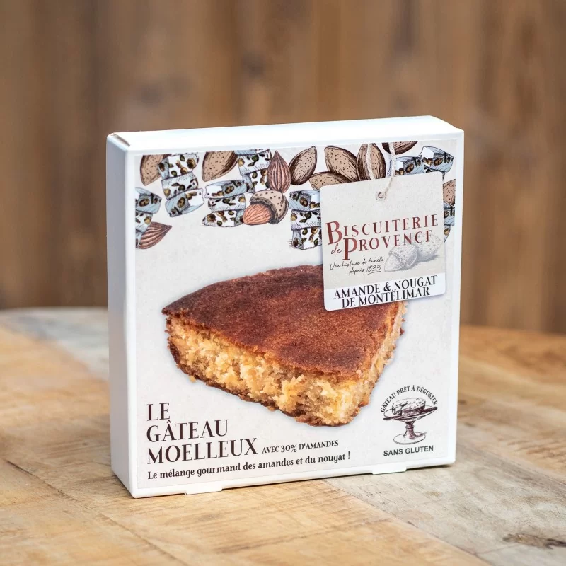 Gâteau Moelleux amande et Nougat de Montélimar - Gâteau sans gluten Biscuiterie de Provence