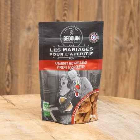 Almonds with Espelette pepper - Organic Bédouin Almonds, ideal as an aperitif