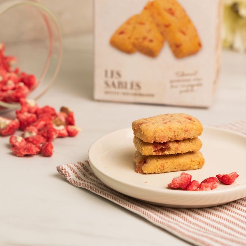 sablés aux pralines roses de la Biscuiterie de Provence sablés aux pralines roses de la Biscuiterie de Provence