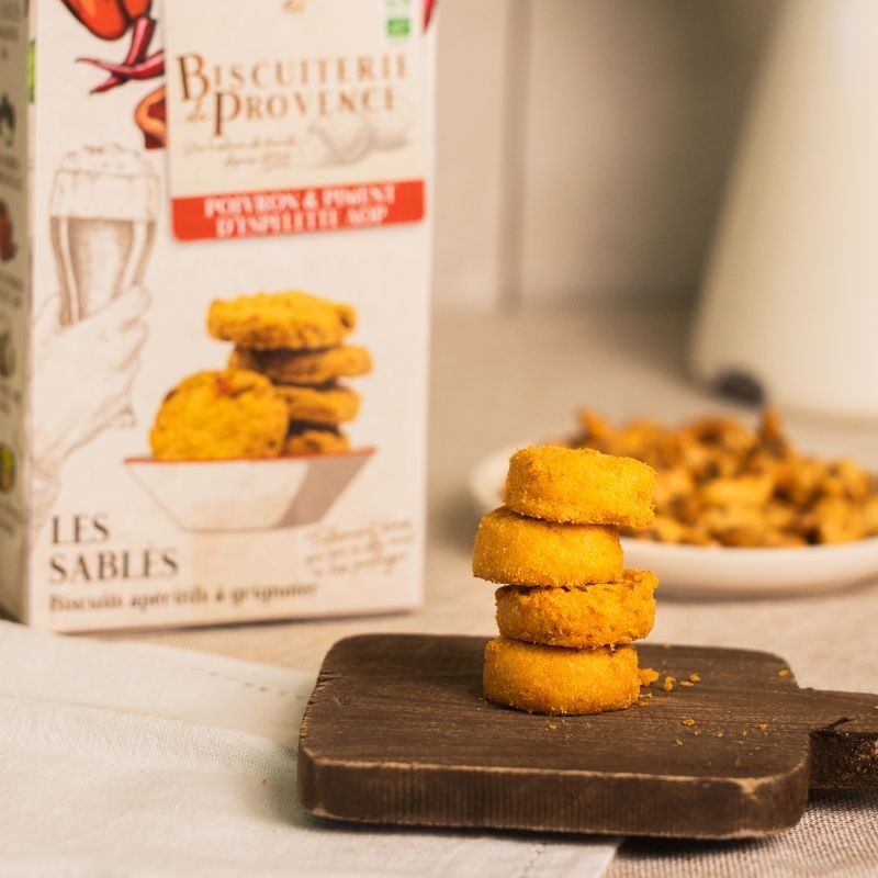Shortbreads with red bell pepper & PDO Espelette pepper - Biscuiterie de Provence Shortbreads with red bell pepper & PDO Espelette pepper - Biscuiterie de Provence