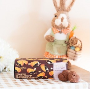 Organic Dark Chocolate & Candied Orange Macaroons Heart - Biscuiterie de Provence