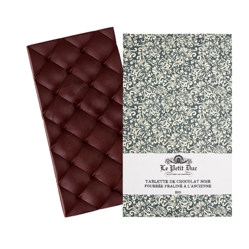 Dark chocolate and praline tablet -hazelnut praline