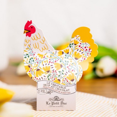 Oeuf coquille Le Petit Duc - étui poule jaune