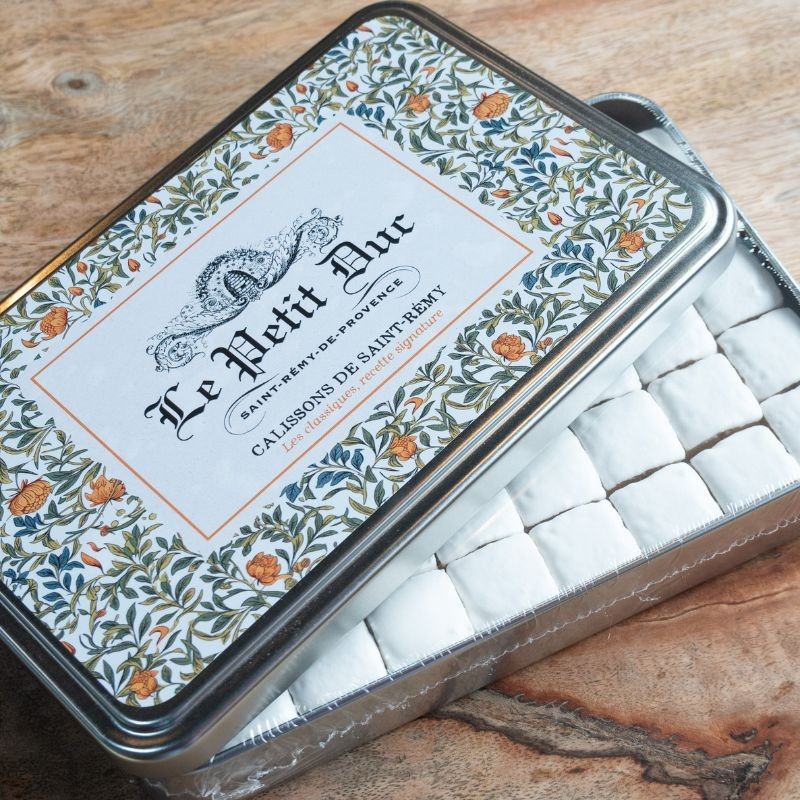 Metal Box Calissons - calissons are slightly sweet, highly soft and delicious almond taste