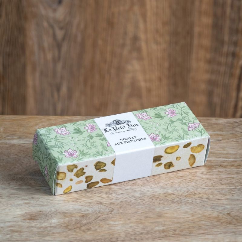Barre de Nougat aux Pistaches - Nougat blanc du Petit Duc 100% pistaches