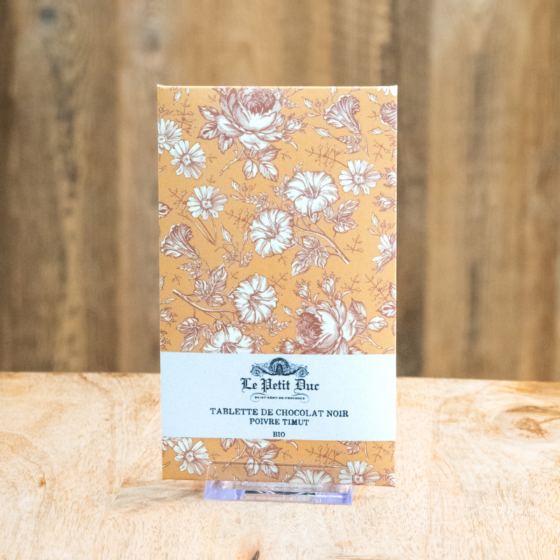 Tablette de chocolat noir poivre Timut - Tablette de chocolat à 60% de cacao