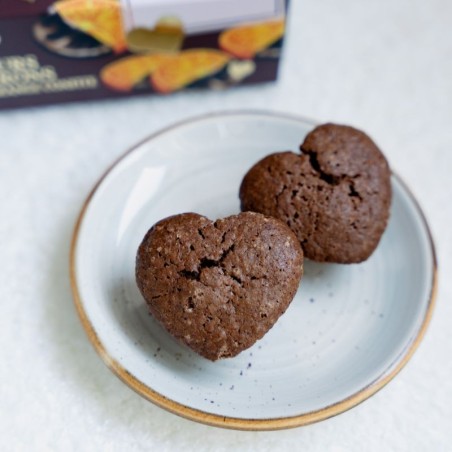 Cœurs de Macarons Chocolat Noir et Orange Confite BIO - Biscuiterie de Provence