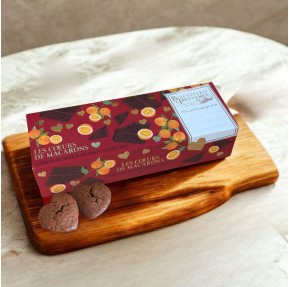 Organic Dark Chocolate & Candied Orange Macaroons Heart - Dairy & Gluten-free