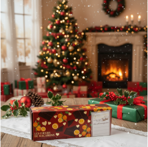 Organic Dark Chocolate & Candied Orange Macaroons Heart - Dairy & Gluten-free