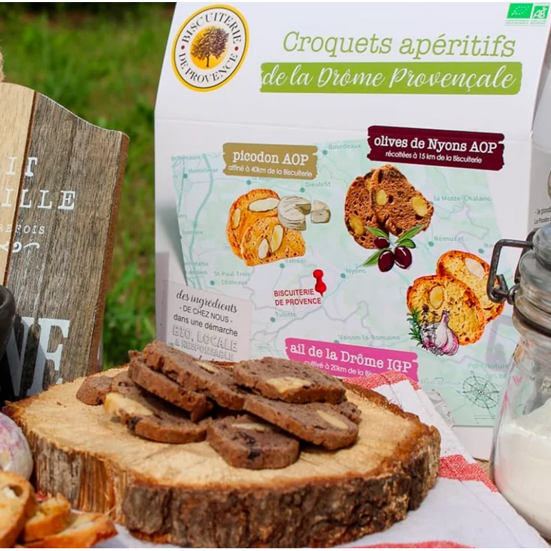 Pack BIO Croquets de la Drôme Provençale - des biscuits salés avec des ingrédients de chez nous
