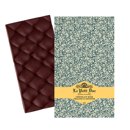 Dark chocolate and praline tablet -hazelnut praline