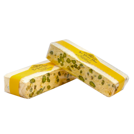 Pistachios white nougat - white nougat bar with 100% pistachios