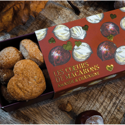 Coeurs de Macarons amande et châtaigne