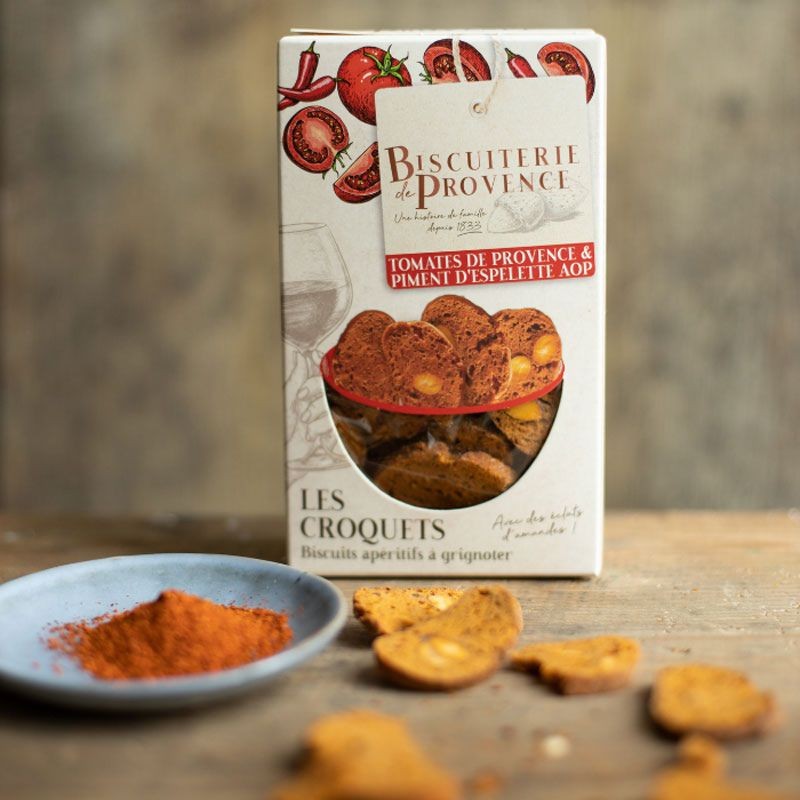 Découvrez les Croquets Tomate et Piment Espelette AOP - ingrédients nobles 100% d'origines naturelles