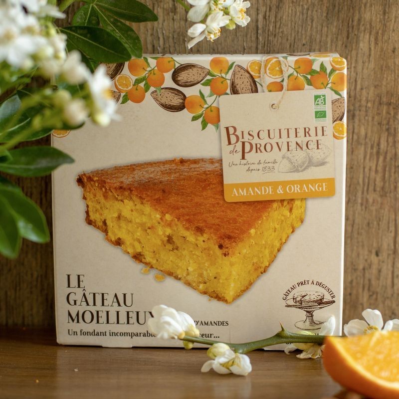 Gâteau amande et orange - des ingrédients issus exclusivement de l'agriculture biologique subliment cette douceur.