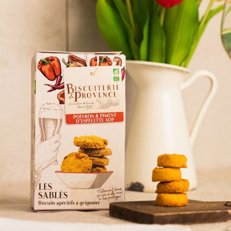 Sablés au poivron & piment d'Espelette AOP - Biscuiterie de Provence