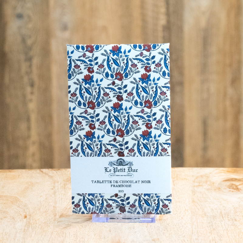 Tablette Chocolat Noir et Framboise : chocolat 100 % bio et terriblement gourmand