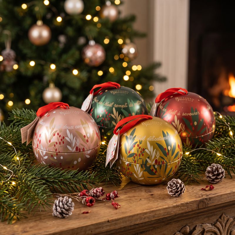Boules de Noël en métal garnies de Craquantes BIO