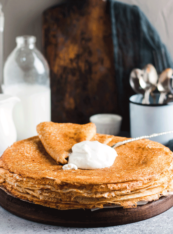 crêpes à la poudre à pâtisser