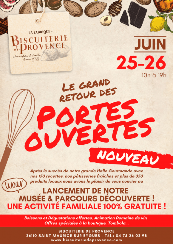 affiche portes ouvertes biscuiterie de provence